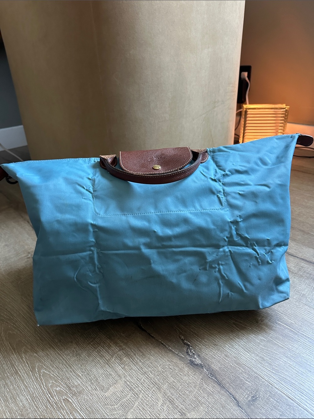 Large Longchamp Sky Blue Le Pliage Tote MADE IN FRANCE